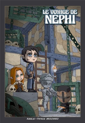 Couverture de la bande dessinée gothique chibi Le Voyage de Nephi. Style dark fantasy.