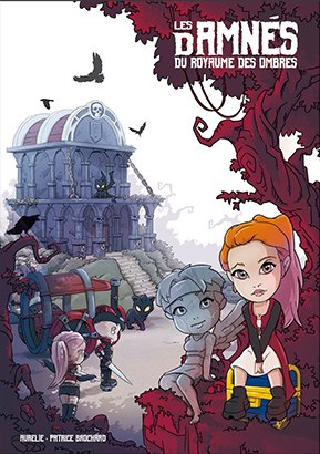 Illustration de la BD Les Damnés du Royaume des Ombres. Univers chibi gothique et mystérieux.